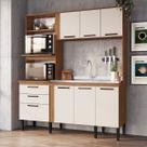 Cozinha Compacta Sophia 7 Portas 2 Gavetas Freijó/Off White - Irm Móveis