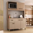 Cozinha Compacta Talita 120cm MDF 15mm 5 Portas e 1 Gaveta Champagne/Rosé