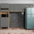 Cozinha Compacta Versalhes 9 Portas com Vidro Freijó/Gris - Kits Paraná Cozinha Compacta Versalhes 9 Portas com Vidro Freijó/Gris - Kits Paraná