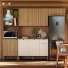 Cozinha Compacta Vert Plus 9 Portas 1 Gaveta 100% com Vidro 3039 Freijó/Soft/Freijó - Kits Paraná