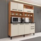 Cozinha Compacta Vitória 7 Portas 2 Gavetas Freijó/Off White - Panorama Móveis Cozinha Compacta Vitória 7 Portas 2 Gavetas Freijó/Off White - Panorama Móveis