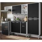 Cozinha Compacta Xangai 9 Portas Multimóveis Branco preto