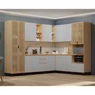 Cozinha Completa 100 MDF 10 Peças com Espaço para Microondas e Tampo 528cm Aura Luciane Móveis