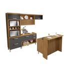Cozinha Completa 100% MDF 5 Peças Nesher Princesa Marrom Grafite