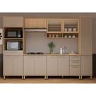 Cozinha Completa 100 MDF 6 Peças Com Tampo e Espaço Forno e Micro-ondas 310cm Duna Luciane Móveis