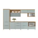 Cozinha Completa 100% MDF 7 Peças Nesher Marquesa Marrom Verde Cozinha Completa 100% MDF 7 Peças Nesher Marquesa Marrom Verde