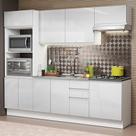 Cozinha Completa 100% MDF Madesa Acordes 250003 com Armário e Balcão - Frentes Branco Brilho