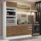 Cozinha Completa 100% MDF Madesa Acordes 250004 com Armário e Balcão (Com Tampo) - Branco/Rustic
