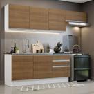 Cozinha Completa 100% MDF Madesa Acordes 260003 com Armário e Balcão - Branco/Rustic Cozinha Completa 100% MDF Madesa Acordes 260003 com Armário e Balcão - Branco/Rustic