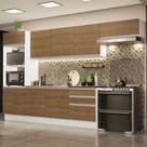 Cozinha Completa 100% MDF Madesa Acordes 330006 com Armário e Balcão - Branco/Rustic Cozinha Completa 100% MDF Madesa Acordes 330006 com Armário e Balcão - Branco/Rustic