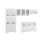 Cozinha Completa 14 Portas 2 Gavetas 3 Vidros Star New