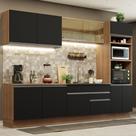 Cozinha Completa 310001 Com Armário E Balcão Rustic/Preto