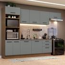 Cozinha Completa 330001 Com Armário E Balcão Rustic/Cinza