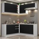 Cozinha Completa 349003 Com Armário E Balcão Branco/Preto