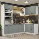 Cozinha Completa 399001 Com Armário E Balcão Branco/Cinza Cozinha Completa 399001 Com Armário E Balcão Branco/Cinza