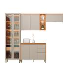 Cozinha Completa 4 Peças Arya 100% MDF Jequitibá/Gris Fosco - sallar home