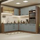 Cozinha Completa 459001 Com Armário E Balcão Rustic/Cinza Cozinha Completa 459001 Com Armário E Balcão Rustic/Cinza