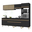 Cozinha Completa 5 Peças Com Leds Mp2037 Veneza Up Multimóveis Preta Cozinha Completa 5 Peças Com Leds Mp2037 Veneza Up Multimóveis Preta