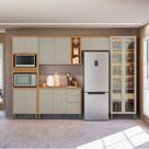 Cozinha Completa 5 Peças com Torre Quente e Cristaleira Allure Jequitibá/Gris Fosco Cozinha Completa 5 Peças com Torre Quente e Cristaleira Allure Jequitibá/Gris Fosco