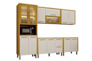 Cozinha Completa 5 Peças Donna 273 cm Vidro Reflecta e LED Aéreo 2 pts Cozinha Completa 5 Peças Donna 273 cm Vidro Reflecta e LED Aéreo 2 pts