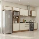Cozinha Completa 6 Peças 2 Balcões 3 Armários Aéreos e 1 Torre Quente 100% MDF Viena Freijó/Cinza Argila Cozinha Completa 6 Peças 2 Balcões 3 Armários Aéreos e 1 Torre Quente 100% MDF Viena Freijó/Cinza Argila