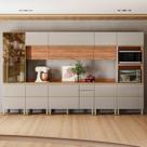 Cozinha Completa 8 Peças 100% Mdf Proença Nogueira/Nude Prime Cozinha Completa 8 Peças 100% Mdf Proença Nogueira/Nude Prime