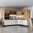 Cozinha Completa 8 Peças com Torre Quente Paneleiro Canto Oblíquo e Vidro Reflecta Cecília Cozinha Completa 8 Peças com Torre Quente Paneleiro Canto Oblíquo e Vidro Reflecta Cecília