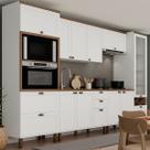 Cozinha Completa 8pçs 10Pts 6Gav Iluminata Branco/Ebano