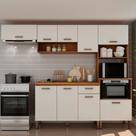 Cozinha Completa 9 Portas 1 Gavetas 100% Mdf Cm0090 Freijó/Off White - Genialflex Cozinha Completa 9 Portas 1 Gavetas 100% Mdf Cm0090 Freijó/Off White - Genialflex