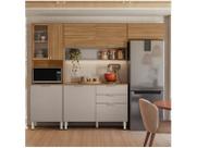 Cozinha Completa Alba 8 Portas 2 Gavetas com Vidro Amêndola/Nude Prime Tx - Demóbile