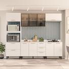 Cozinha Completa Amara 10 Portas 4 Gavetas com Vidro 40250783 Branco - Politorno