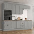 Cozinha Completa Americana 10 Portas 5 Gavetas 100% Mdf Cinza Hp/Nature - Henn
