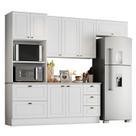 Cozinha Completa Americana 4 Peças com Balcão 120cm Branco - Móveis Henn Cozinha Completa Americana 4 Peças com Balcão 120cm Branco - Móveis Henn