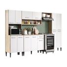Cozinha Completa Arizona Plus Com Armário E Balcão Carraro - Carvalho/branco Carvalho/branco