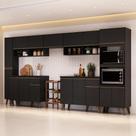 Cozinha Completa Atlanta Full 17 Portas 2 Gavetas MDP Preto Touch Carraro