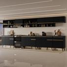 Cozinha Completa Atlanta Wave 19 Portas 4 Gavetas MDP 435CM Preto Touch Cozinha Completa Atlanta Wave 19 Portas 4 Gavetas MDP 435CM Preto Touch