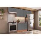 Cozinha Completa Bella 4 Peças (3Aéreos+1Balcão) C4P254 Nogal/Cinza - Carraro