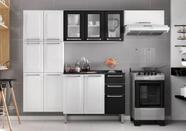 Cozinha Completa Branca e Preta em Aço 4 Peças Luce com 3 Vidros