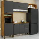 Cozinha Completa Carmenere 7 Portas 2 Gavetas Armário Balcão e Nicho 100% MDF