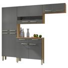 Cozinha Completa Compacta 10 Portas e 2 Gavetas Freijó Gris Nala Kits Paraná