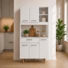 Cozinha Completa Compacta Bonatto 5 Portas 1 Gaveta Balcão MDP com Pés Retrô