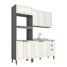 Cozinha Completa Compacta Modulada Édez Due, 3 Peças, Branco Nevada e Grafite Cozinha Completa Compacta Modulada Édez Due, 3 Peças, Branco Nevada e Grafite
