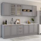 Cozinha Completa Dallas 11 Portas 3 Gavetas 100% Mdf Americana Cinza - Panorama Móveis