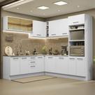 Cozinha Completa de Canto Madesa Agata 459001 com Armário e Balcão (Sem Tampo e Pia) - Branco