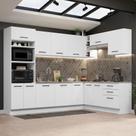 Cozinha Completa de Canto Madesa Agata 479001 com Armário e Balcão (Sem Tampo e Pia) - Branco