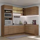 Cozinha Completa de Canto Madesa Glamy 399002 com Armário e Balcão (Sem Tampo e Pia) - Rustic