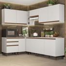 Cozinha Completa de Canto Madesa Reims 392002 com Armário e Balcão - Branco Cozinha Completa de Canto Madesa Reims 392002 com Armário e Balcão - Branco