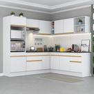 Cozinha Completa De Canto Mp2080 Com Armário E Balcão Branca Cozinha Completa De Canto Mp2080 Com Armário E Balcão Branca