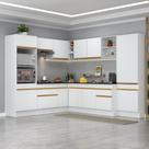 Cozinha Completa De Canto Mp2082 Com Armário E Balcão Branca Cozinha Completa De Canto Mp2082 Com Armário E Balcão Branca