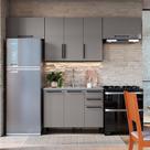 Cozinha Completa Diamante 7 Portas 3 Gavetas Chumbo/Titanio - Indékes
